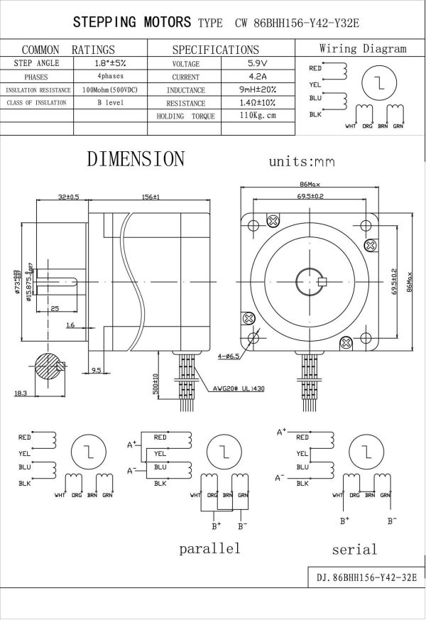 NEMA 34 Step Motor | 12 Nm Step Motor 86Hs120 - Görsel 3