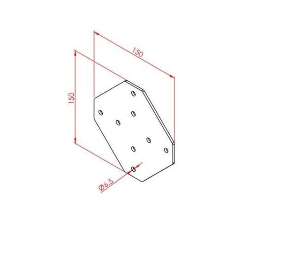 Dört Yönlü Bağlantı Sacı 40X40 K10 Çinko - Görsel 2